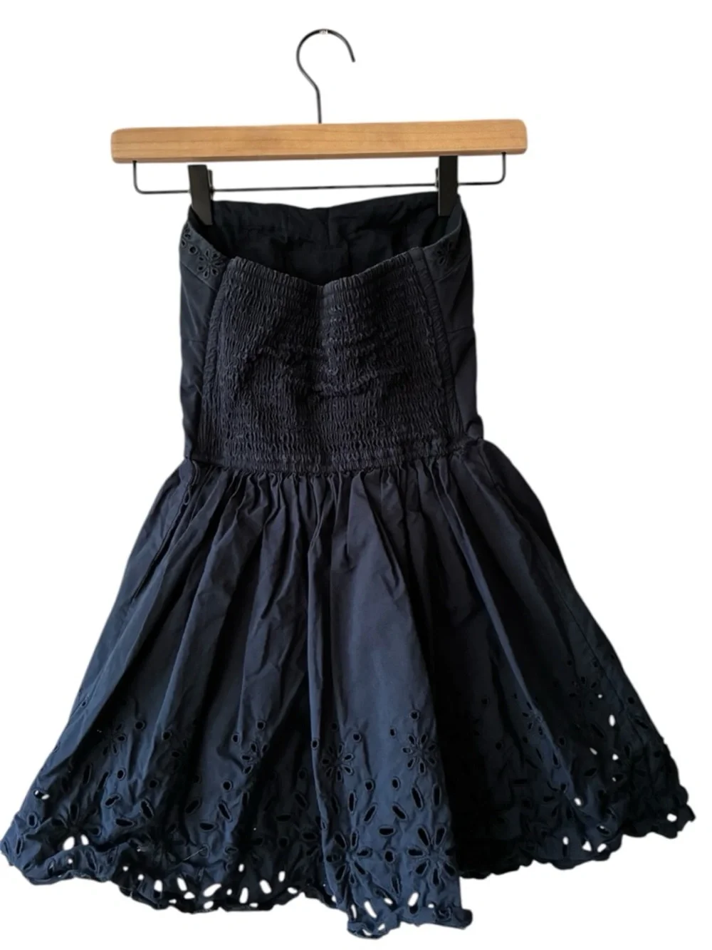 Hollister Navy Blue Eyelet Embroidery Dress - Picture 2 of 8